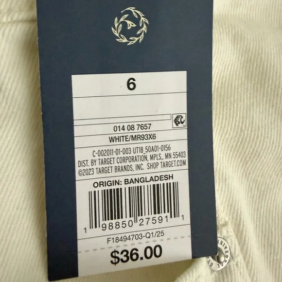 Women's Denim Shortalls - Universal Thread™ White  - 4, 6, & 8 - Picture 11 of 16